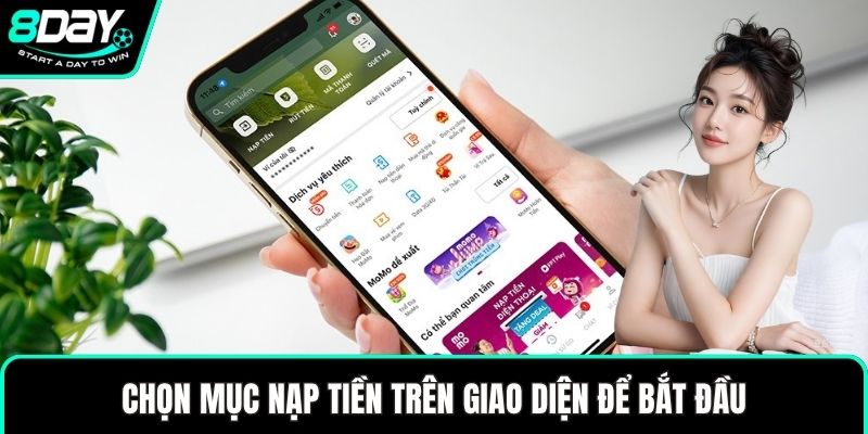 Chọn mục nạp tiền trên giao diện để bắt đầu